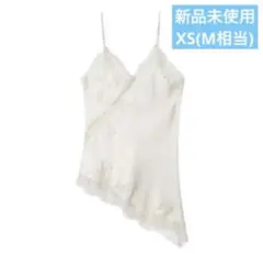 新品⭐️ZARA人気デザイン似 レーストリム サテン キャミソール ベージュ