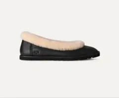 UGG ZORA LEATHER BALLET FLAT black