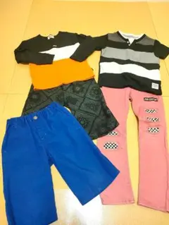 まとめ売り上下5点セット　 男の子用　120cm　ズボン3枚　Tシャツ2枚