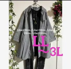 6248新品⭐️LL〜3L＊グレンチェックAラインブラウスチュニック