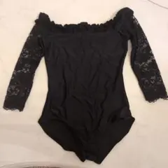 美品！　シャオシャオ　Xiaoxiao NewYork レオタード　Mサイズ ホワイト】Xiaoxiao New York フルレースロングスリーブ