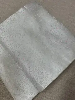 シルバー 幾何学模様 袋帯