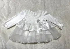 ベビードレス　ホワイト　66cm セレモニードレス　レース　リボン　女の子