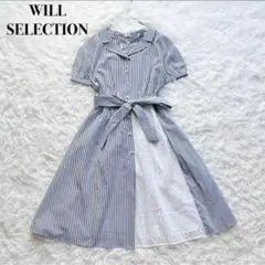 美品　WILLSELECTION　シャツワンピース　パールボタン　レース