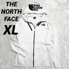 美品✨THE NORTH FACE ジップパーカー 白 XL 刺繍ロゴ