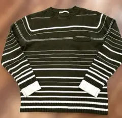 ikka ボーダー柄ニットセーター Lサイズ