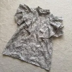 ナイスクラップ フラワープリント フリル袖 ブラウス