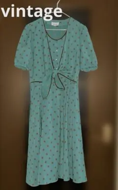 [vintage] 昭和レトロ　ロング　プリーツワンピース