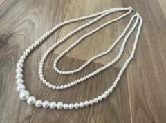 ★sale★ ☆未使用☆イミテーション パール 3連ネックレス