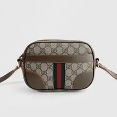 【美品】GUCCI グッチ ミニショルダーバッグ GGスプリーム×レザー