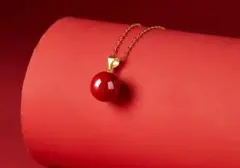 【新品】エレガントレッドペンダントネックレス