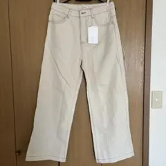 classicalelf ハイウエストワイドストレートチノカラーパンツ