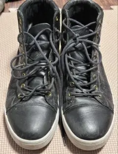 diesel ブラックレザー ハイカットスニーカー