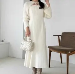 ボレロカーデセットワンピース　オフホワイト　ナイスクラップ