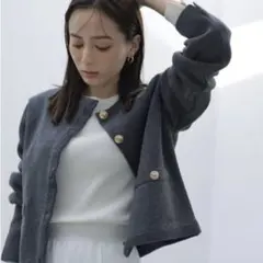 2026年最新】anuans ツイードノーカラージャケットの人気アイテム