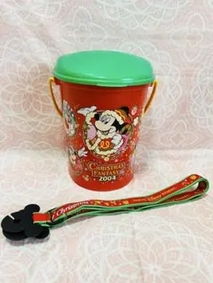 DisneyLand クリスマス2004 ポップコーンバケツ+ストラップのサムネイル