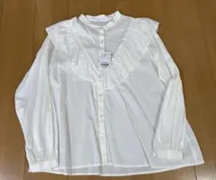 フリル付きホワイト長袖シャツ　アメリカンホリック　Mサイズ