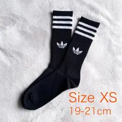 【新品】アディダス ハイクルーソックス XS 19-21cm ブラック×ホワイト