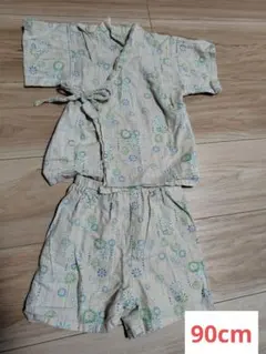 甚平　ジンベイ　花火柄　白　男の子　90
