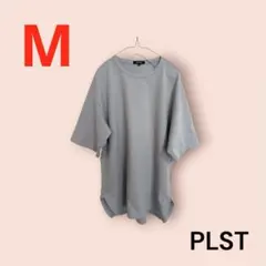PLSTプラステ コットンラウンドテール Tシャツ グレイ系 無地 メンズ M