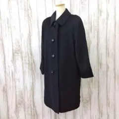 【美品】HIGH SENSE カシミヤブレンド　ロングコート　ブラック