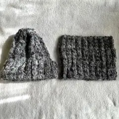 ハンドメイド　ニット帽　スヌード　セット　ブランド毛糸