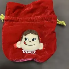 不二家 ペコちゃん 巾着袋 レッド