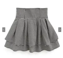 インパン裏地付き千鳥柄フレアミニスカート［gm773］