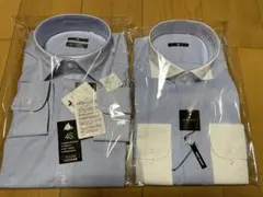 年末値引き　青 ストライプ ワイシャツ 2枚セット