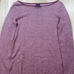 GAP ギャップ ボートネック ニット トップス XXS ボルドー×ホワイト