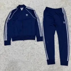 2196　adidas アディダス　ファイヤーバード　セットアップ　Sサイズ　青