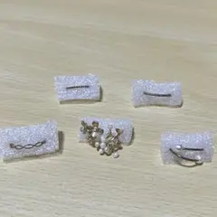 リング 指輪 シンプル 花柄 パール 重ね付け