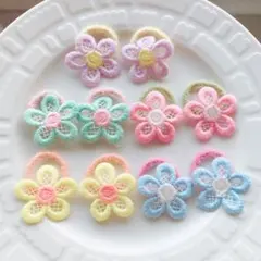 ヘアゴム　10本　レース　お花　ベビー　赤ちゃん　キッズ　こども　髪ゴム　髪留め