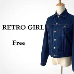 レトロガール デニムジャケット 長袖 アウター レディース F