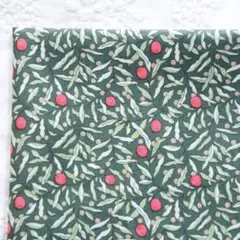 ジョイアスジュニパー　グリーンレッド　ラメ　輸入タナローン　30cm×50cm