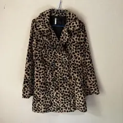 ヒョウ柄 ダブルブレストコート