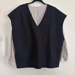 AMERICAN HOLIC ブラック Vネック ベスト　Fサイズ