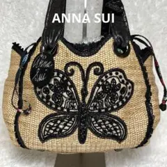 ANNA SUI アナスイ ストローバッグ ハンドバッグ かごバッグ