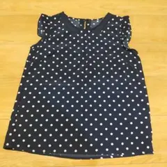 earth music & ecology ドット柄ノースリーブシャツ S