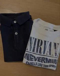 ZARAセット　ネイビー ポロシャツ とTシャツ