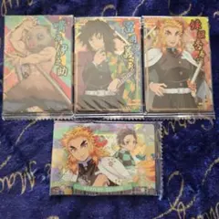 鬼滅の刃 ウエハース５ プラスチックカード4枚セット レアカード