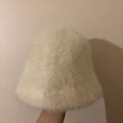ファー素材 クリーム色 バケットハット