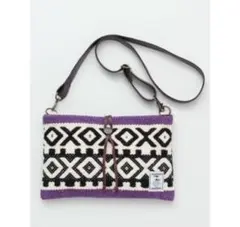 【チャイハネ】アフリカンジオメ柄ショルダーバッグ パープル カバン bag