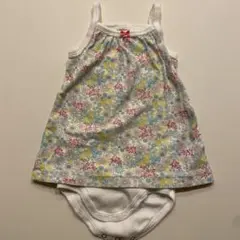 プチバトー　花柄ロンパース 12m/74cm