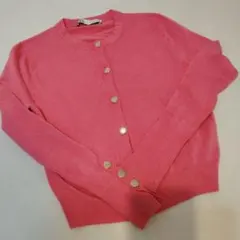 ZARA　ピンクニットカーディガン　М