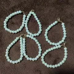 パール風ビーズチャームセット 6個入り