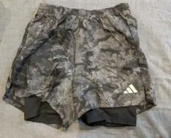 adidas オウン ザ ラン スプレーダイ 2in-1ショーツ L