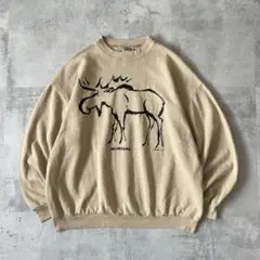 90s USA製　TULTEX　スーベニア スウェット　アニマル　ヘラジカ　XL