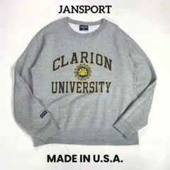 80s USA製 ジャンスポーツ 裏起毛 スウェット us-M グレー カレッジ