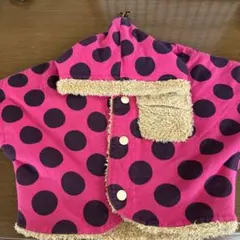 Party Party フリースポンチョ ピンク・黒ドット